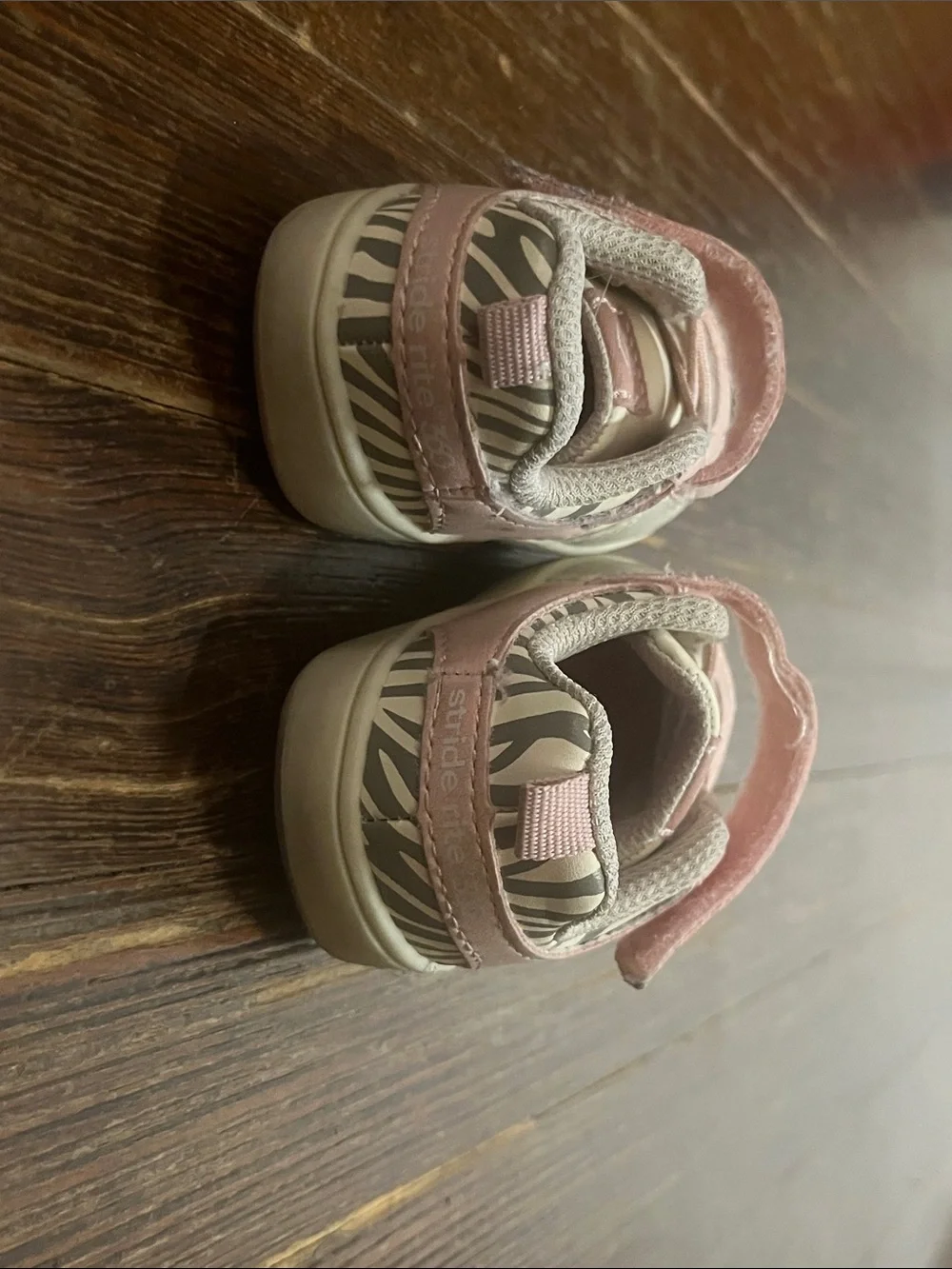 Stride Rite 360 Pink, Cream and Gray Girls' Velcro Lace Sneakers